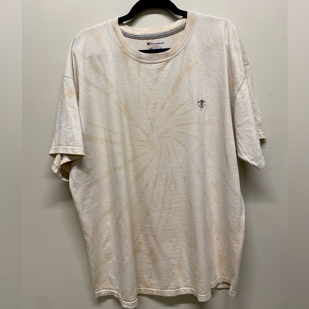 Champion Tye-Dye Mens T-Shirt, size 2XL, beige/tan/brown